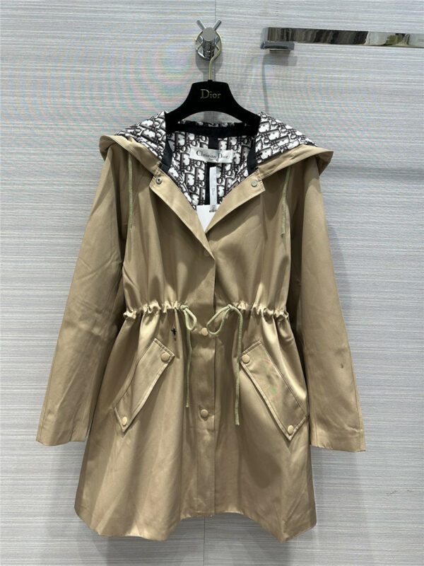 dior early autumn hooded trench coat