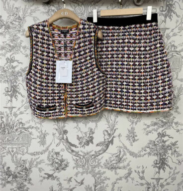 Chanel Handmade Workshop Series Knitted Vest and Skirt Set