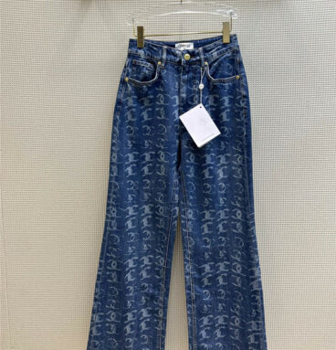 Chanel heavy industry burned double C pattern jeans