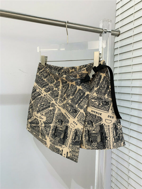 dior Paris map series belt skirt pants
