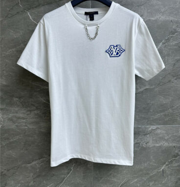 louis vuitton LV emblem embroidered T-shirt