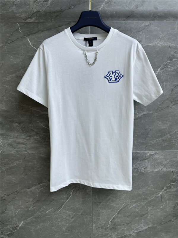 louis vuitton LV emblem embroidered T-shirt