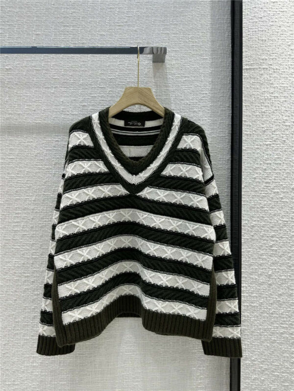 loro piano striped color-block cashmere-knit sweater
