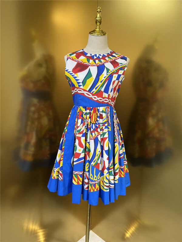 Dolce & Gabbana d&g carriage colorful cotton waist dress