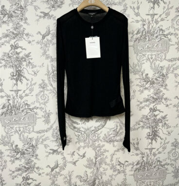 Chanel new mesh long sleeve bottoming top
