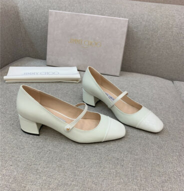 Jimmy Choo New Thick Heel Mary Jane Shoes