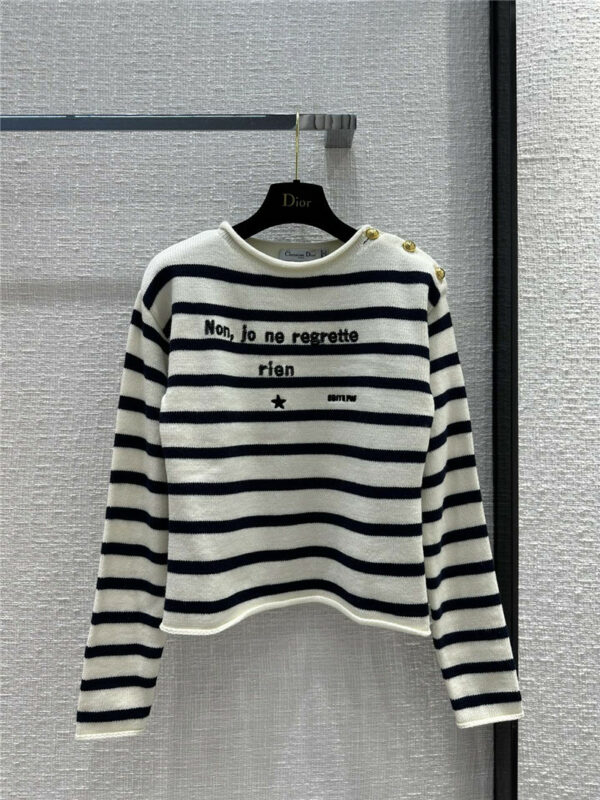 dior slogan embroidered wool sweater