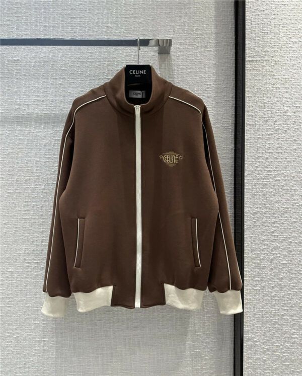celine chocolate brown zipper casual jacket