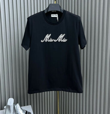 miumiu beaded letter T-shirt