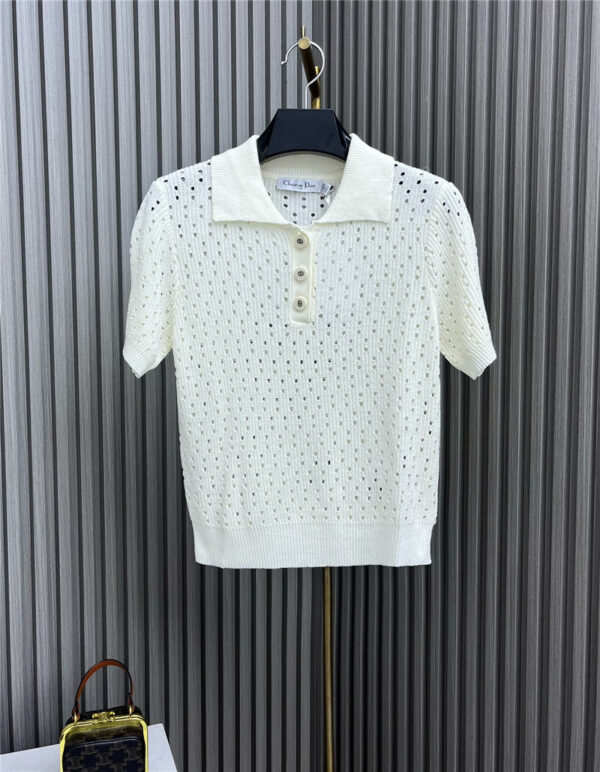 dior knitted hollow short sleeves