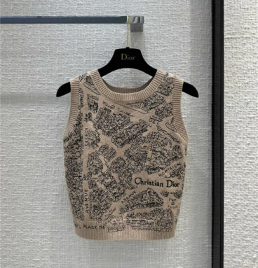Dior Paris map series knitted vest
