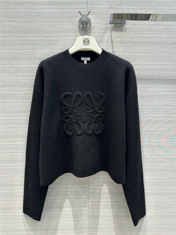 loewe embossed logo intarsia cashmere sweater