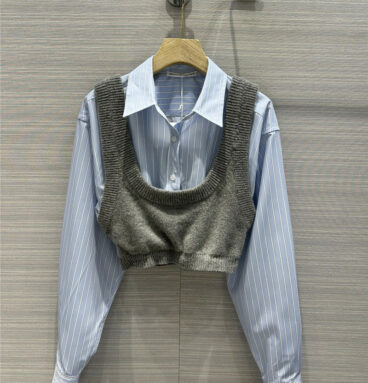 alexander wang two piece wool vest shirt