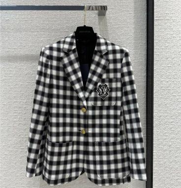 louis vuitton LV British style Vichy plaid small suit