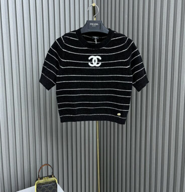 chanel striped cropped sweater