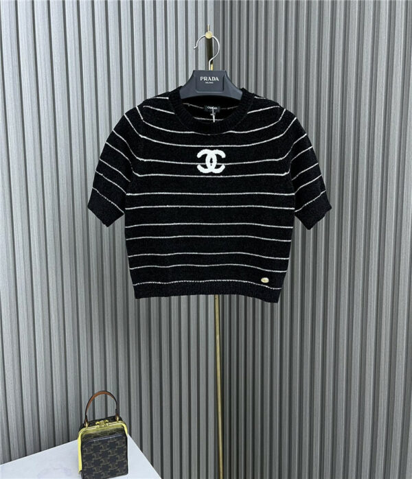 chanel striped cropped sweater