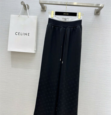 celine black high waist acetate jacquard track pants