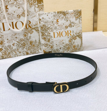 Dior new C D buckle brass calfskin belt