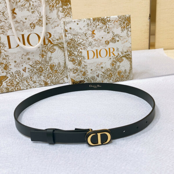 Dior new C D buckle brass calfskin belt