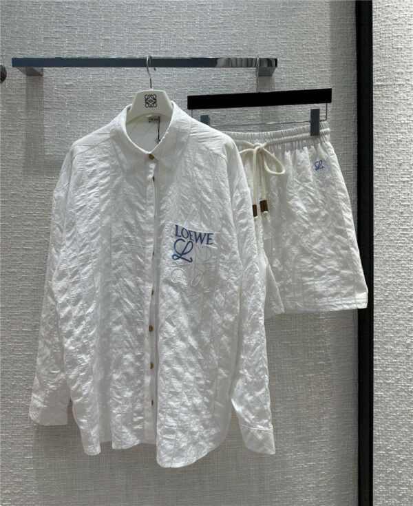 loewe logo embroidered lettering sun protection shirt set