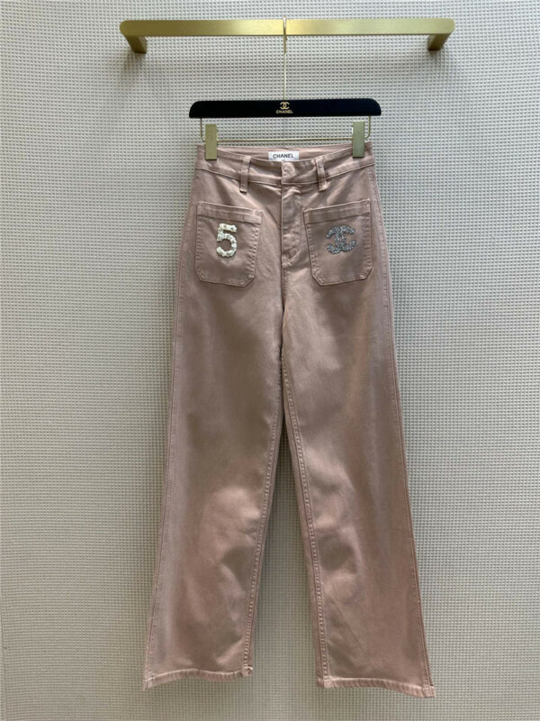 Chanel pink straight jeans