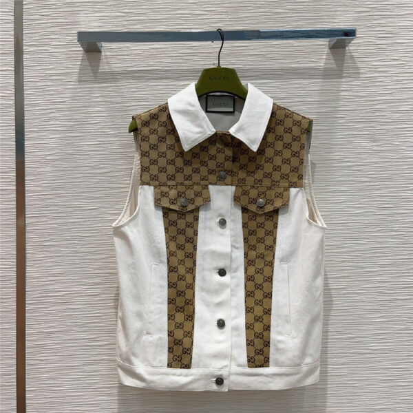 gucci medieval style contrast color vest