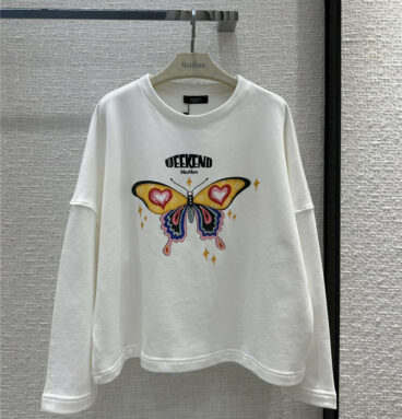 MaxMara Heart Butterfly Print Crew Neck Sweatshirt