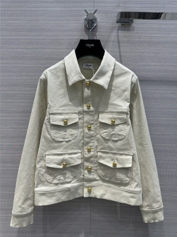 celine nostalgic retro corduroy apricot jacket jacket