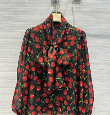 Dolce & Gabbana d&g cherry print silk shirt