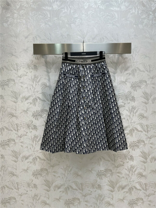 dior letter jacquard A-line skirt