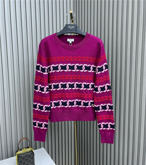 chanel chain crew neck knitted top