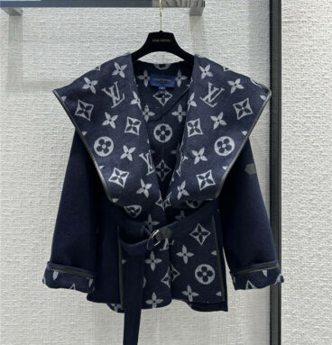 louis vuitton LV classic wrap hooded cropped coat