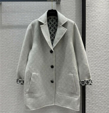 louis vuitton LV Mercury gray reversible lapel wool coat