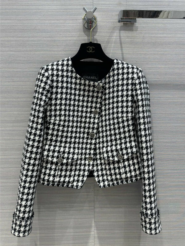 chanel classic houndstooth jacket