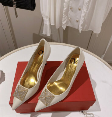 valentino top rhinestone stud high heels