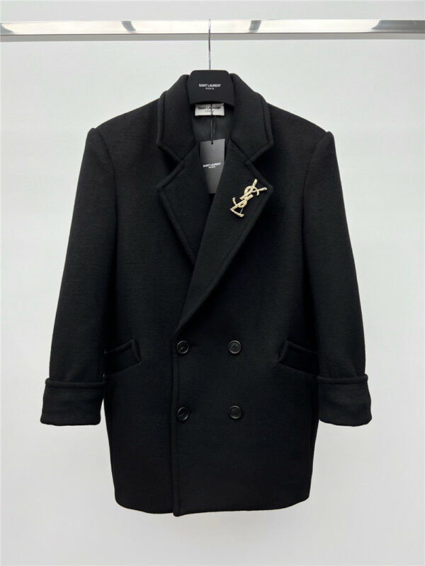 YSL double breasted wool coat