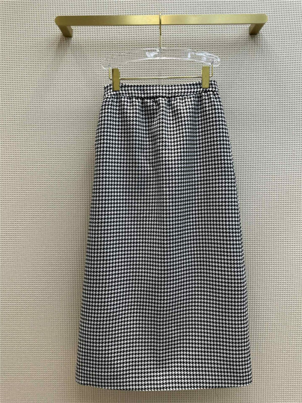 Dior houndstooth A-line skirt