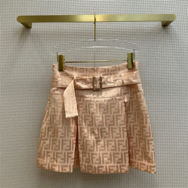 fendi letter print short high waist skirt