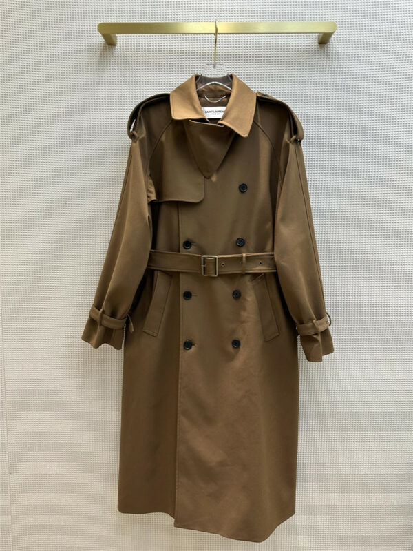 YSL double-breasted mid-length trench coat