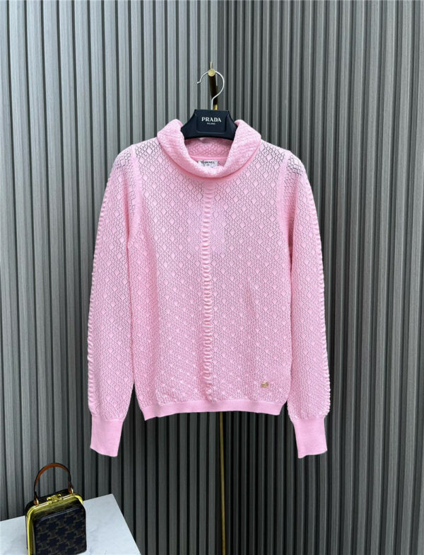 chanel hollow turtleneck sweater
