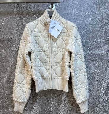dior cannage knitted cashmere coat