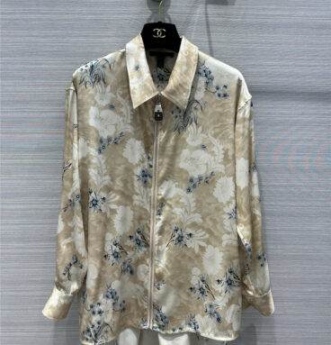 louis vuitton LV flower print silk shirt coat
