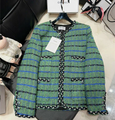chanel woven irregular woolen coat