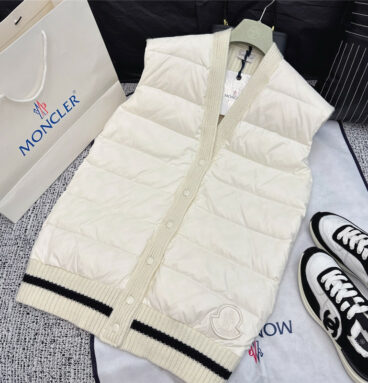 moncler zipped wool jersey jacket down vest