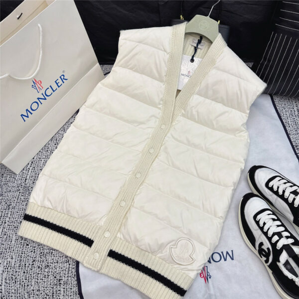 moncler zipped wool jersey jacket down vest