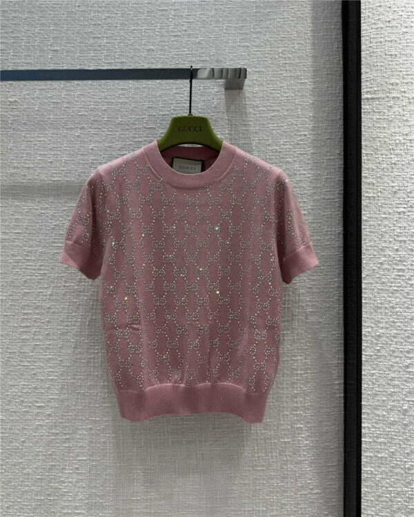 gucci GG crystal short-sleeved sweater