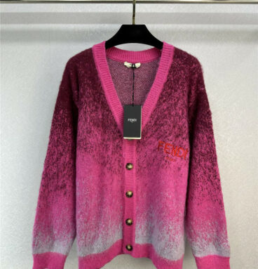 fendi gradient knitted cardigan
