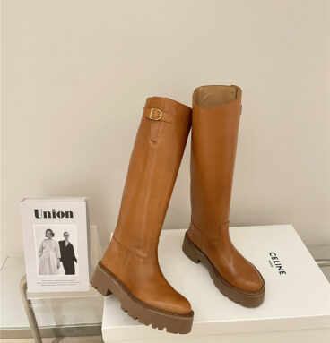 celine autumn and winter new thick-soled tall knight boots