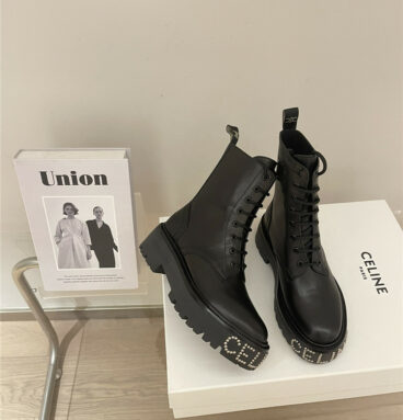 celine new lace up cool and handsome martin boots