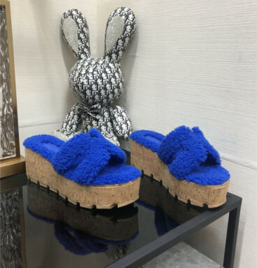 Hermès Teddy Fur Slippers